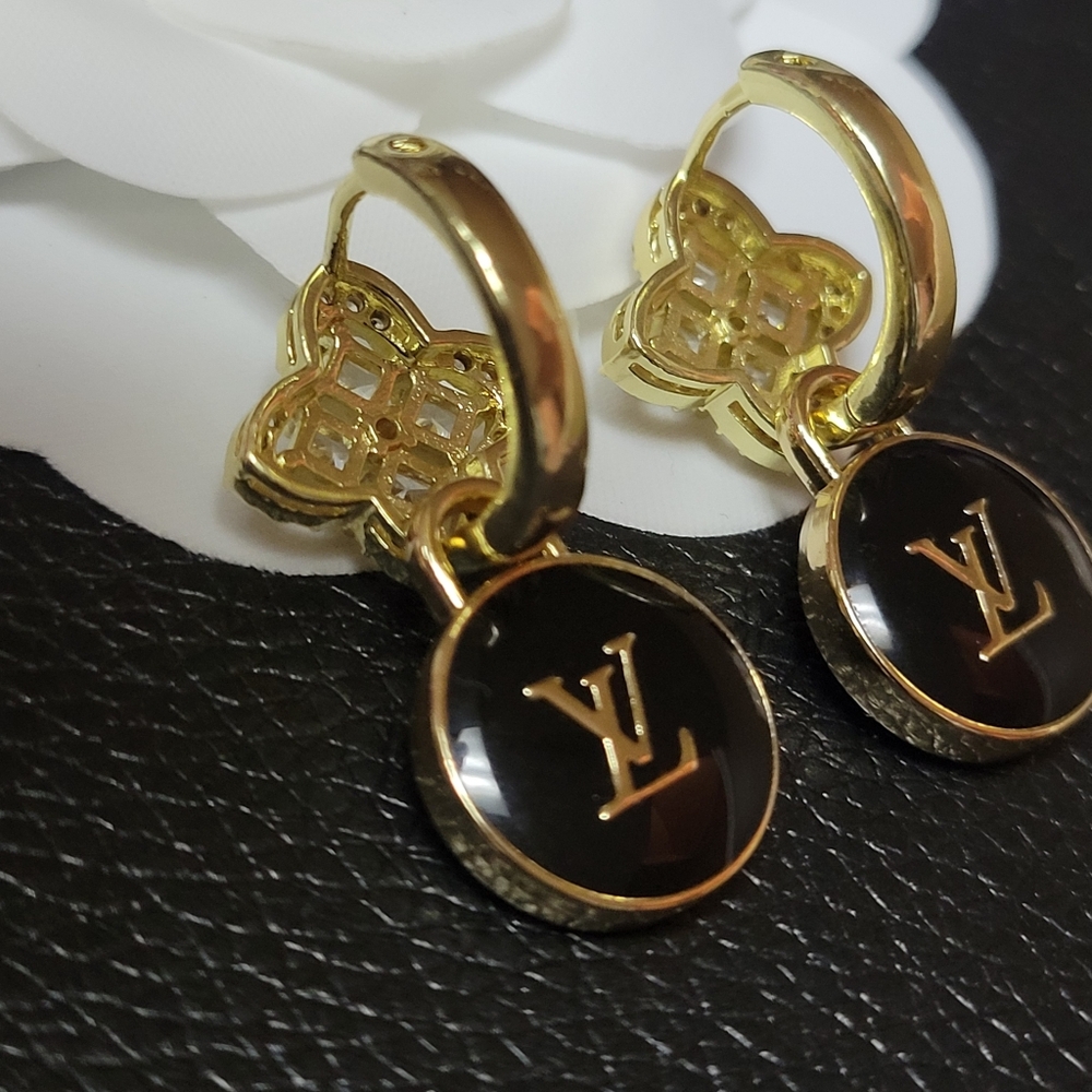 Louis Vuitton Double Sided, Cubic Zirconia La Fleur Custom Earings - Picture 5 of 5